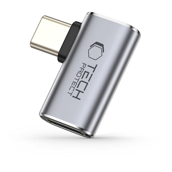 Tech-Protect UltraBoost AA01 USB-C vinkeladapter 100W - Grå grå