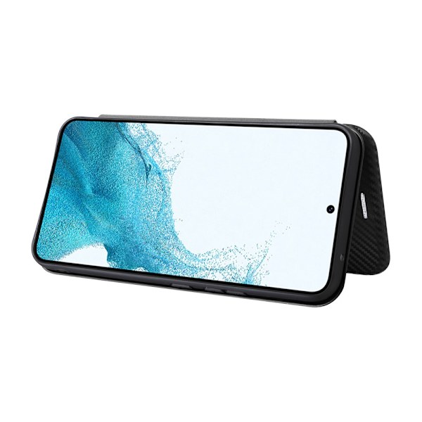 SKALO Samsung A34 5G Carbon Fiber Lompakkokotelo - Musta Black