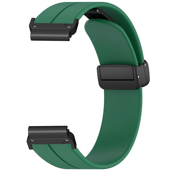 SKALO Silikoniranneke metallisolki Garmin Fenix 7/7 Pro 47mm - Valitse väri Green