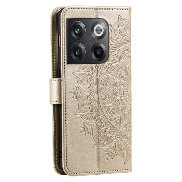 SKALO OnePlus 10T 5G Mandala Flip Cover - Guld Gold