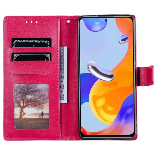 SKALO Xiaomi Redmi Note 11 Pro Mandala lompakkokotelo - Cerise Cerise