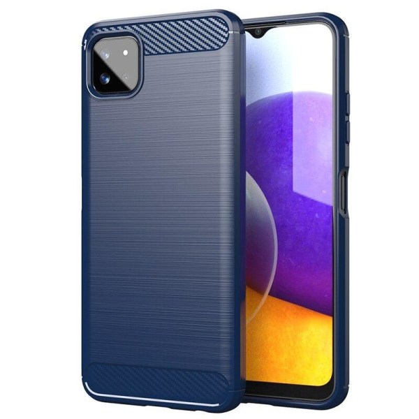 SKALO Samsung A22 5G Armor Carbon Stöttåligt TPU-skal - Fler färger Blå