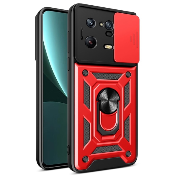 SKALO Xiaomi 13 Pro 5G Armor Hybrid Metallring Kameraslider - Rö Röd