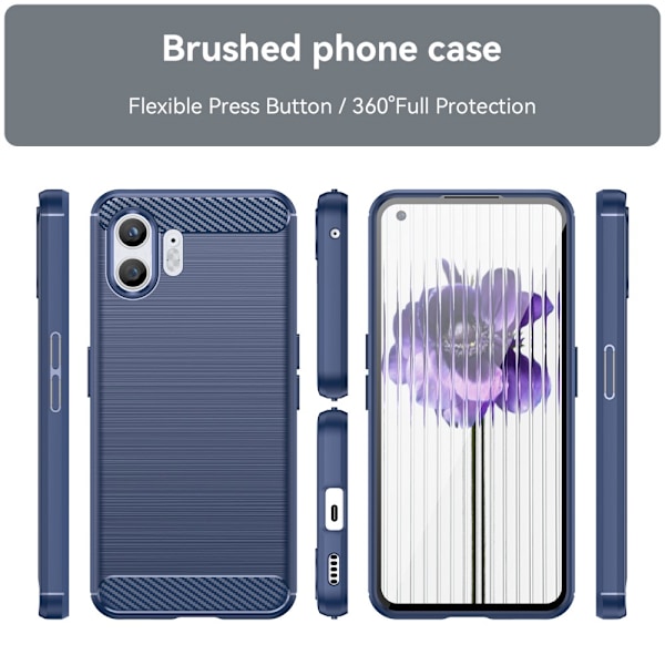 SKALO Nothing Phone (2) Armor Carbon Stöttåligt TPU-skal - Fler färger Blå