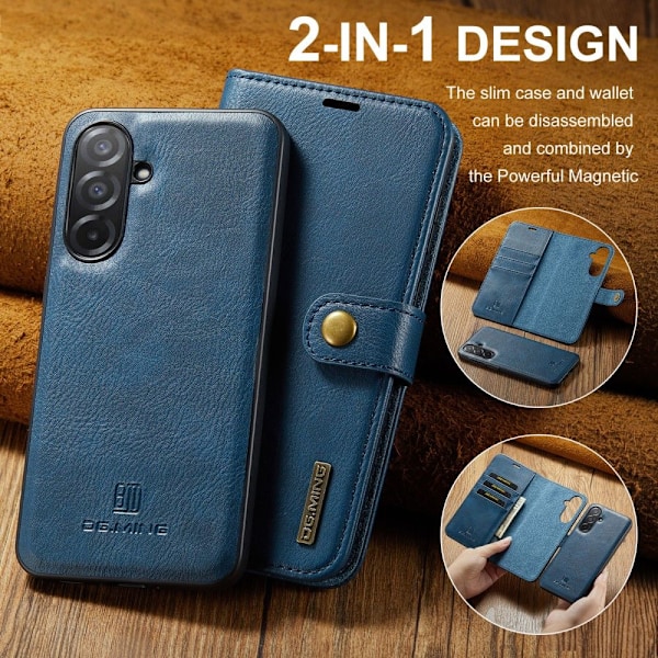 DG MING Samsung A26 5G 2-in-1 Magneetti Lompakkokotelo - Sininen Blue