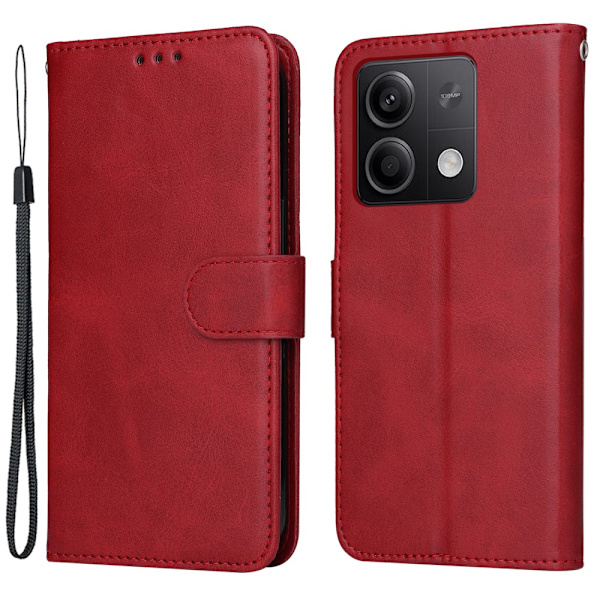 SKALO Xiaomi Redmi Note 13 5G PU-Läder Plånboksfodral - Fler färger Röd