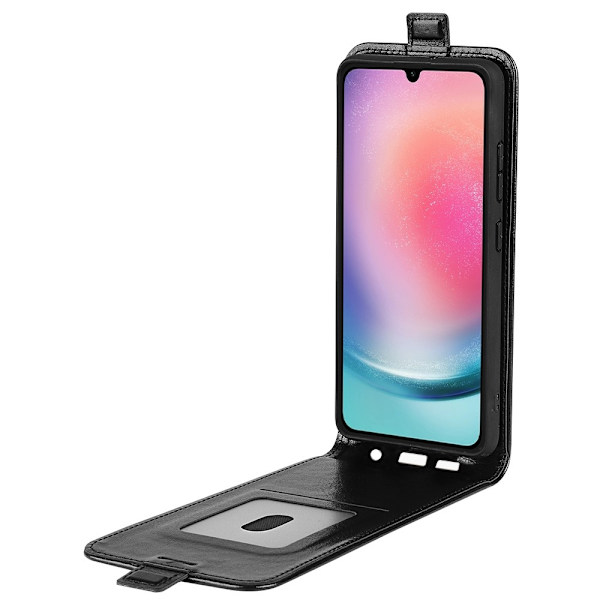 SKALO Samsung A16 Vertical Flip PU-Läder Plånboksfodral - Svart Svart
