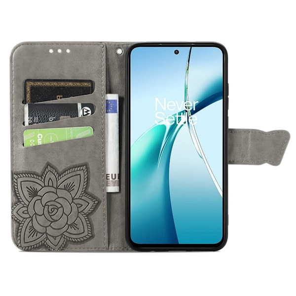 SKALO Nothing Phone (3a) 5G Mandala Butterfly Lompakkokotelo - Harmaa Grey