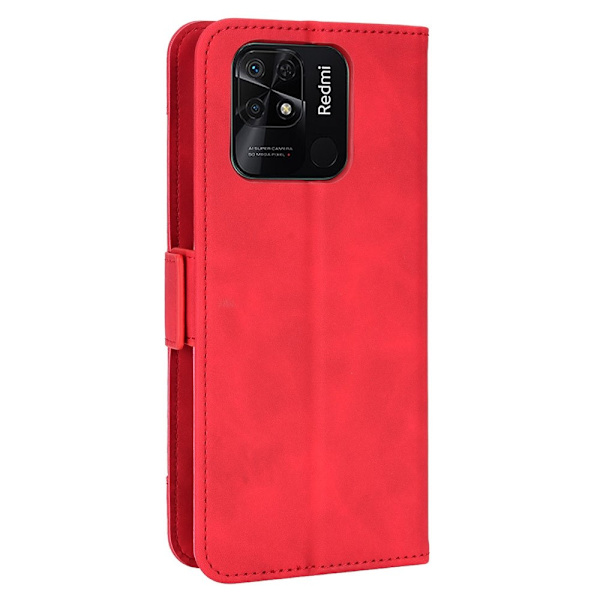 SKALO Xiaomi Redmi 10C 6-lokeroa Lompakkokotelo - Punainen Red