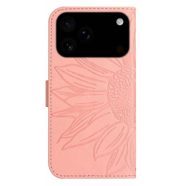SKALO Embossed Flower Plånboksfodral för iPhone 18 Pro Max - Rosa Rosa
