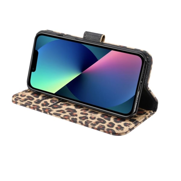 SKALO iPhone 13 Mini Leopard mönstrad Plånboksfodral i PU Läder Multicolor