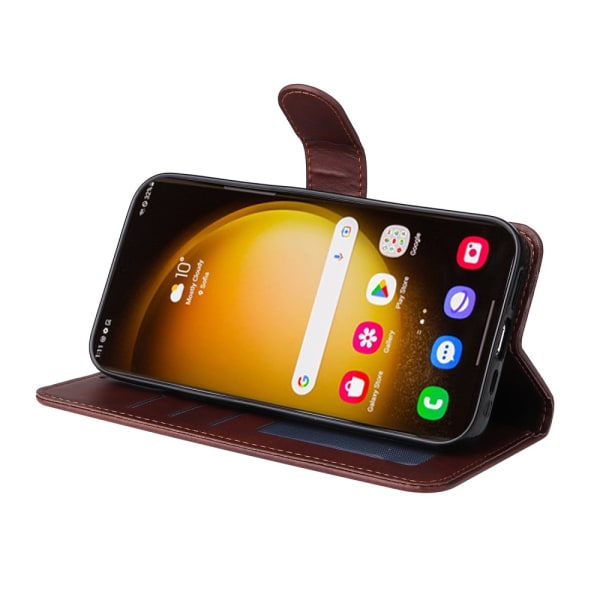 SKALO Samsung S24 Ultra PU-Läder Plånboksfodral - Fler färger Brun