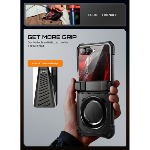 SUPCASE UB Grip Mag MagSafe Cover til Samsung Galaxy Z Flip8 - Sort Black