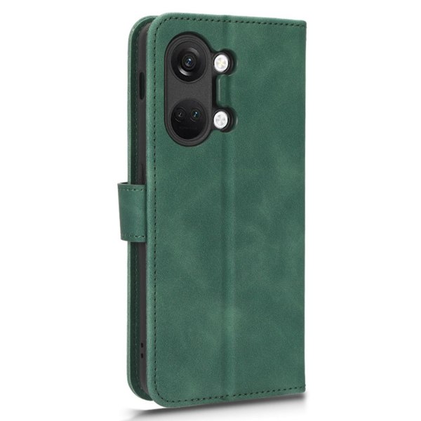 SKALO OnePlus Nord 3 5G / Ace 2V Matt PU-Läder Plånboksfodral - Grön Grön
