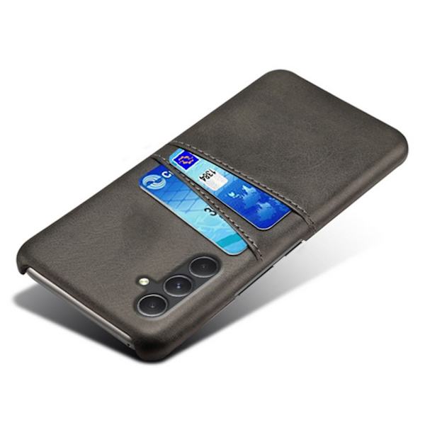 SKALO Samsung A35 5G PU-Läder Korthållare Skal - Svart Svart
