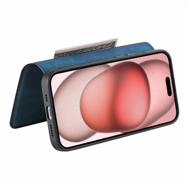 SKALO CASENEO MW-03 Plånboksfodral för iPhone 18 Pro - Blå Blå