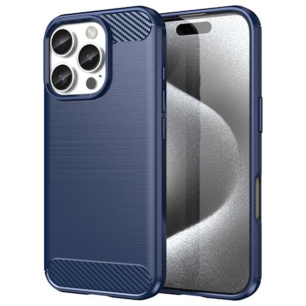 SKALO iPhone 16 Pro Armor Carbon Stöttåligt TPU-skal - Fler färger Blå