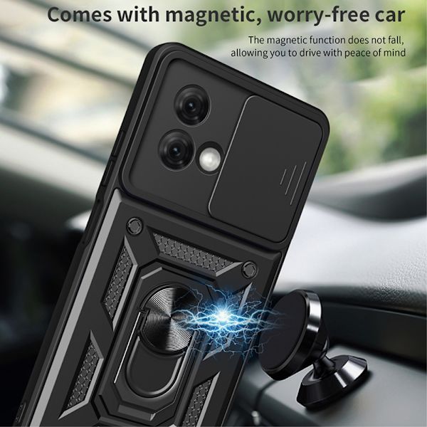 SKALO Motorola Moto G84 5G Armor hybridi magnetrengas kameran liukusäädin - Punainen Red