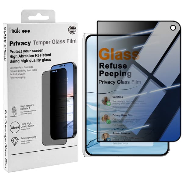 IMAK Privacy Hærdet Glas til iPhone Duo - Sort Black