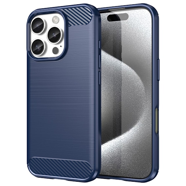 SKALO iPhone 16 Pro Max Armor Carbon Stöttåligt TPU-skal - Fler färger Blå