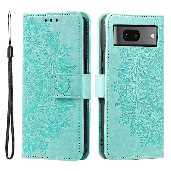 SKALO Google Pixel 9/9 Pro Mandala Flip Cover - Turkis Turquoise