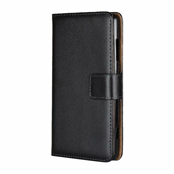 SKALO OnePlus Nord N100 Lompakkokotelo Aitoa nahkaa - Valitse väri Black