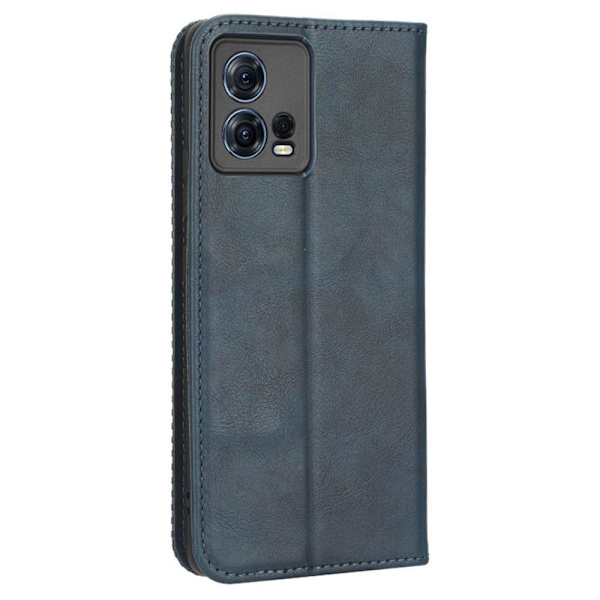 SKALO Motorola Edge 30 Fusion 5G Kohokuvioitu Premium lompakkokotelo - Sininen Blue