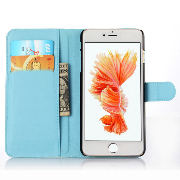Plånboksfodral i PU-Läder Rundad Flärp till iPhone 6/6S - fler f Ljusrosa