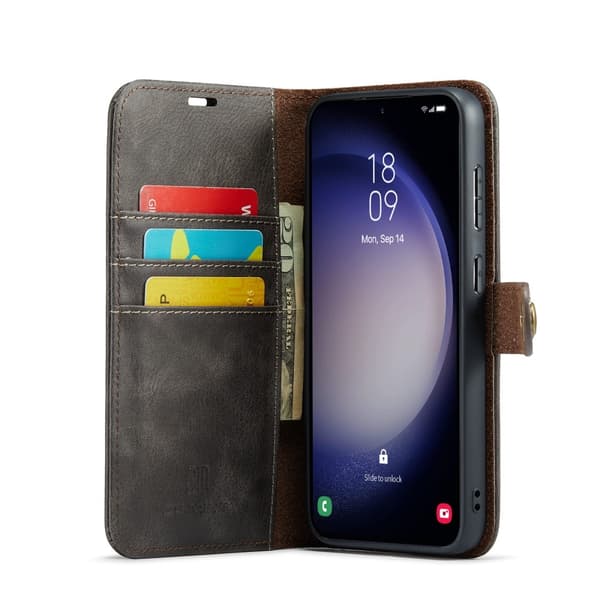 DG MING Samsung S24 FE 2-i-1 Magnet Pungetui - Grå Grey