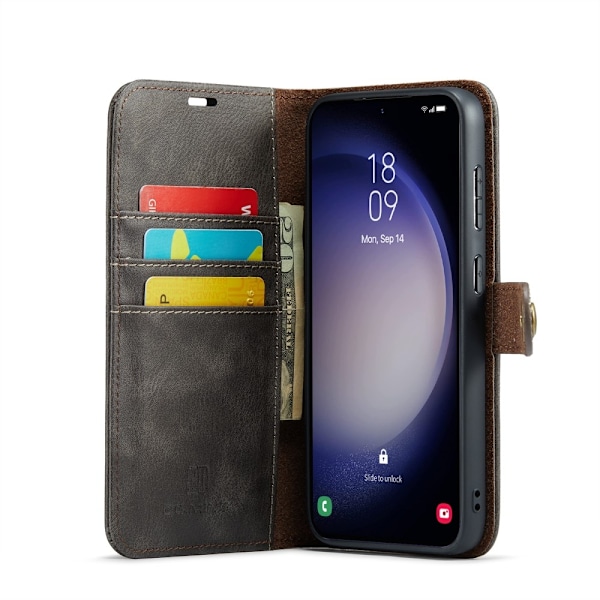 DG MING Samsung S24 FE 2-in-1 magneetti lompakkokotelo - Harmaa Grey
