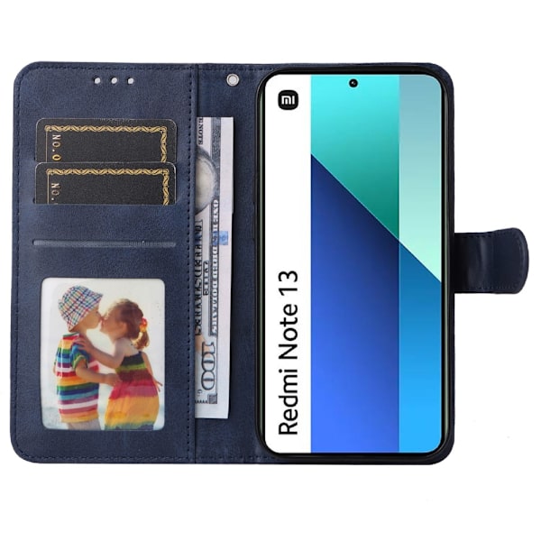 SKALO Xiaomi Redmi Note 13 4G PU-Läder Plånboksfodral - Fler färger Blå