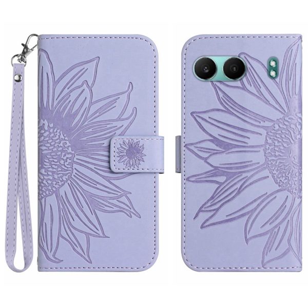 SKALO OnePlus Nord 4 Embossed Flower Plånboksfodral i PU-Läder - Lila Lila