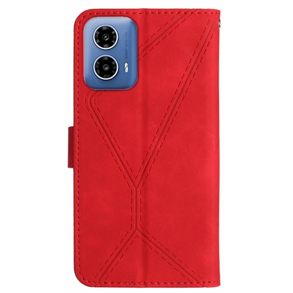 SKALO Motorola Moto E14 4G Embossed Plånboksfodral i PU-Läder - Röd Röd