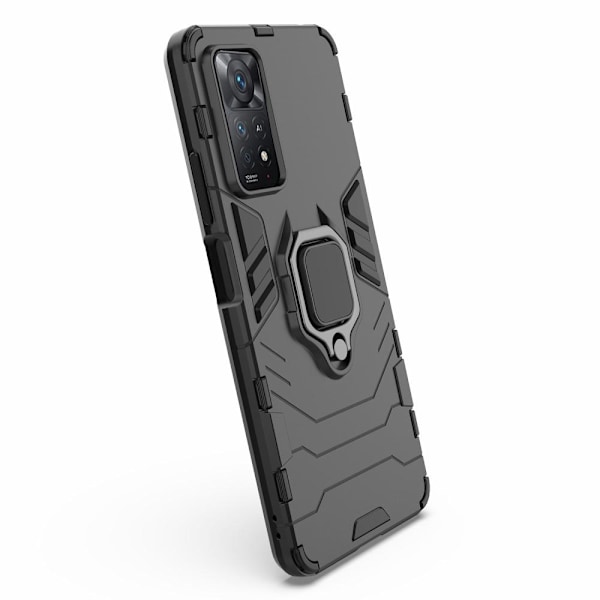 SKALO Xiaomi Redmi Note 11 Pro Armor Hybrid Metallring skal - Svart Svart