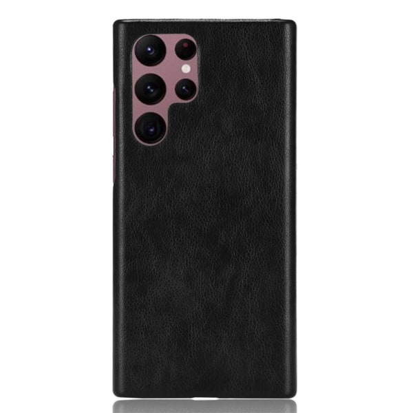 SKALO Samsung S22 Ultra PU -nahkakuori - musta Black