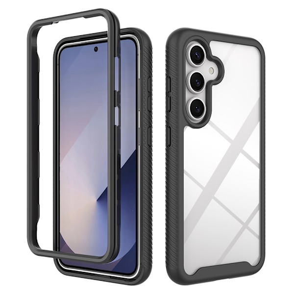 SKALO Samsung S25 Shockproof Clear Hybrid Cover - Sort Black