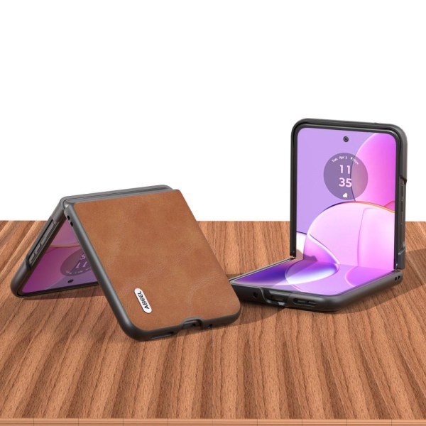 SKALO Motorola Razr 40 5G ABEEL PU læder Fold Cover - Brun Brown