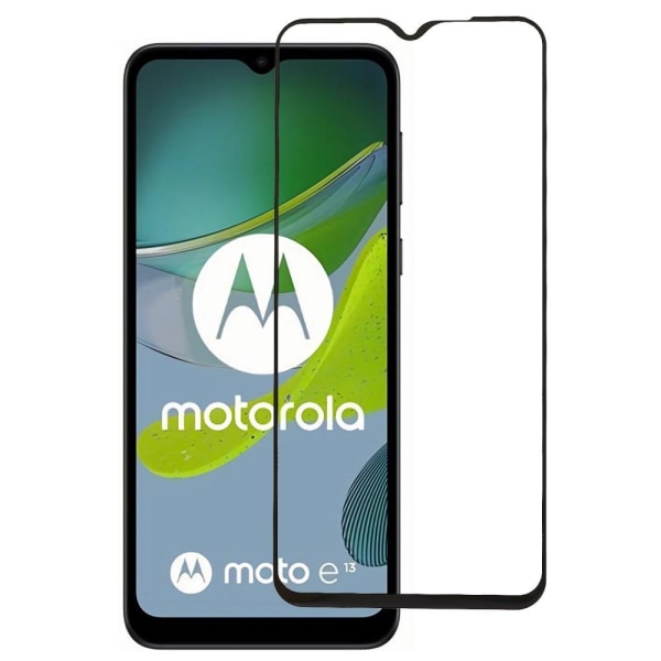 2-PAK SKALO Motorola Moto E13 4G FULL-FIT Hærdet Glas Skærmbeskyttelse Black