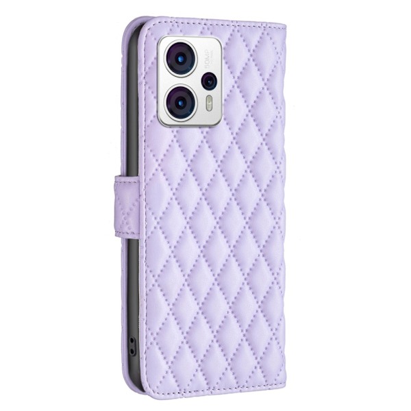 SKALO Motorola Moto G23 4G BINFEN COLOR Quiltat Plånbok - Lila Lila