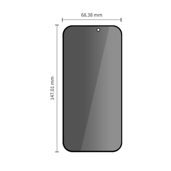 2-PAK Tech-Protect Quick Set Spy+ Privacy Skærmbeskyttelse i Hærdet glas til iPhone 18 Pro - Sort Black
