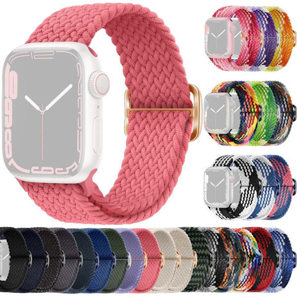 SKALO Flettet Rem Apple Watch Series 4-6 44mm - Vælg farve Pink