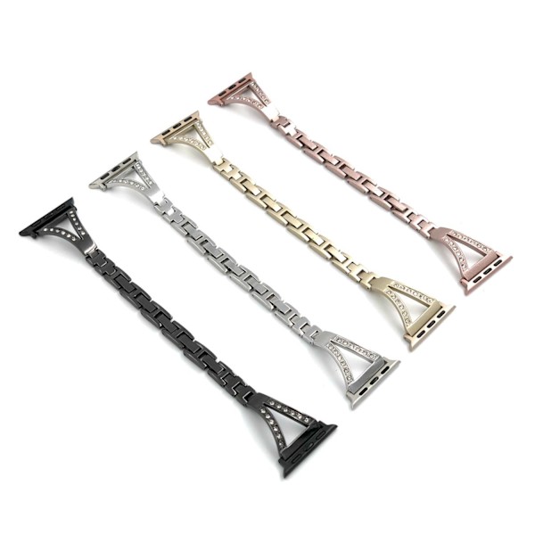 SKALO Smalt Metallarmband Bling Apple Watch SE 40mm - Fler färger Silver