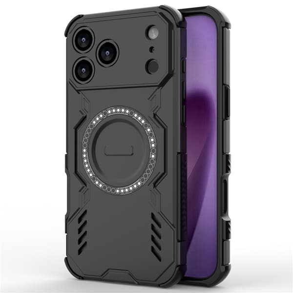 SKALO Armor Ventilated Heat Dissipation Cover til iPhone 18 Pro Max - Sort Black