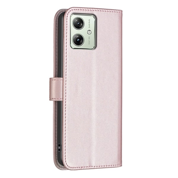 Motorola Moto G54 5G BINFEN COLOR Embossed Plånboksfodral - Rosé Rosa guld