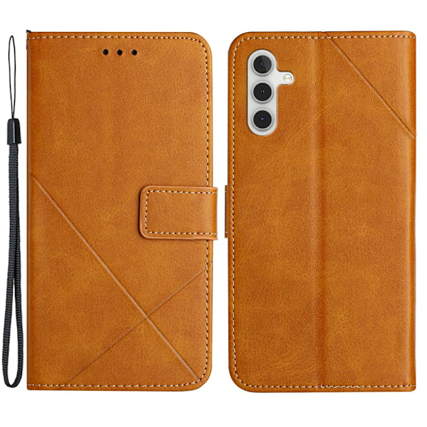 SKALO Samsung A54 5G Embossed Plånboksfodral i PU-Läder - Ljusbrun Ljusbrun