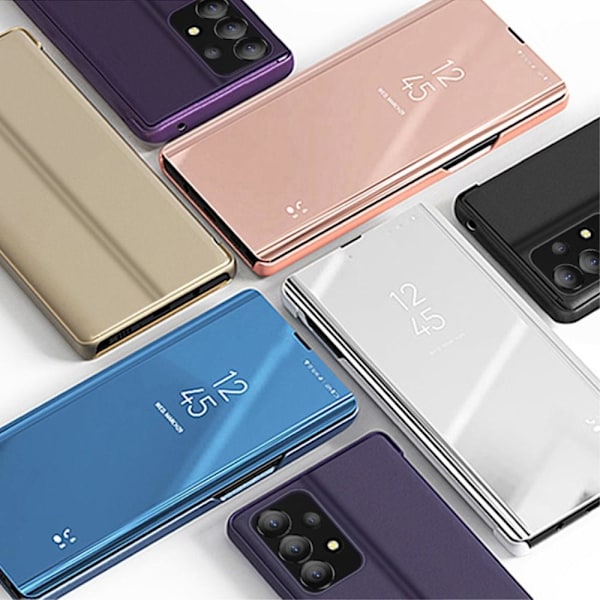 SKALO Samsung A13 4G Clear View Mirror Lompakko - Tumman violetti Dark purple