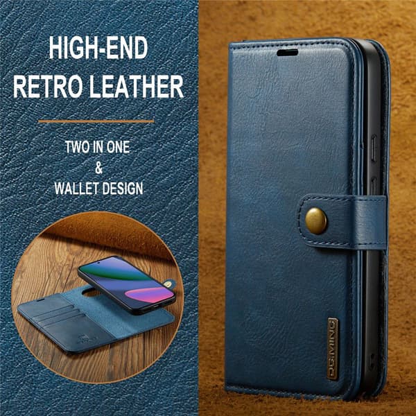 DG MING 2-i-1 Magnet Flip Cover til Google Pixel 11 Pro XL - Blå Blue