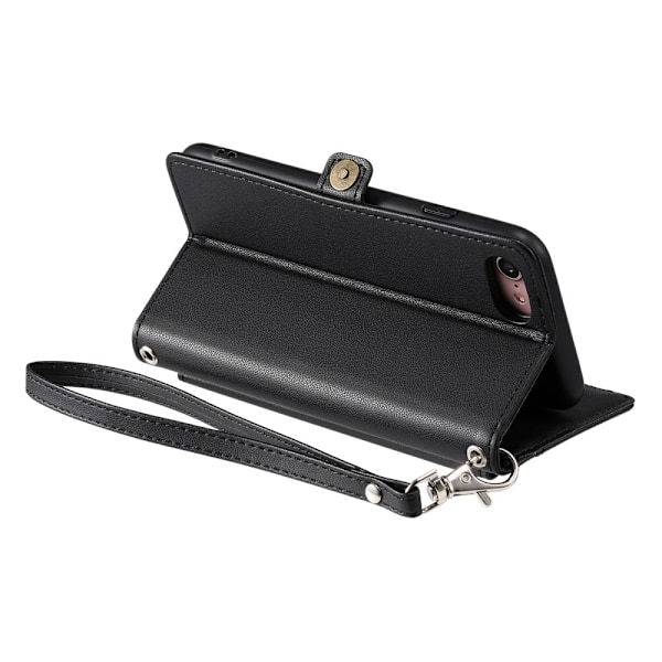 SKALO iPhone 16e PU-Læder Kuvert Flip Cover - Sort Black