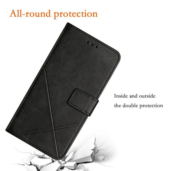 SKALO Samsung A54 5G Embossed Plånboksfodral i PU-Läder - Svart Svart