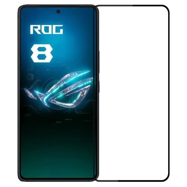 2-PAK SKALO Asus ROG Phone 8 Pro 5G FULL-FIT Hærdet Glas Skærmbe Black
